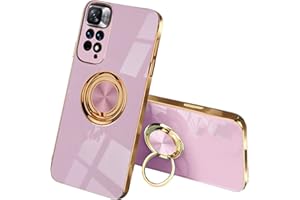 ILING Funda para Xiaomi Redmi Note 11 4G/Redmi Note 11S 4G, Silicona Coloreada Case, Estuche Ultrafino Anti-caída para Niña, Caja para Proteger la Cámara con Anillo de Soporte (Púrpura)