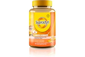 Multivitaminas para niños, Supradyn Junior Gummies 30 Gominolas, 1/2 Mes de Suministro, Vitaminas para Niños a partir de 4 años, Vitamina C, Vitamina B, Omega 3, Sin Glúten