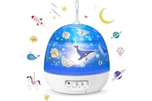 BIUYO Night Light Kids Star Projector Light Biaoyu 4 Themes 8 Lighting Modes 360 Degree Rotating for Baby Nursery Kid Room Decor Gift for Boys and Girls- White