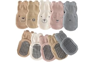 KOLZEMV 5-pack halkfria strumpor barn, stoppstrumpor baby, babystrumpor, halkfria strumpor barn, baby småbarn ABS halkfria st