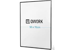 QWORK® Aluminium bildram – aluminiumlegering ram med okrossbart plexiglas – för porträtt, pussel, affischer, certifikat (50 x