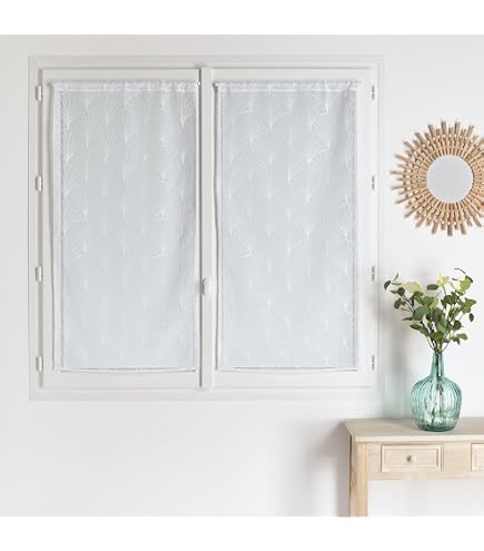 Comforight N Net tenda a pannello – tende per porta in pizzo – tende vintage francesi ricamate velate per porta di vetro, patio porta d'ingresso, bianco, 61 x 183 cm