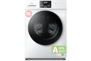 COMFEE' Lave-Linge 10KG Classe A-10% BLDC 1400RPM Blanc CFE12EW100/W-FR | Machine à laver 12 Programmes, Soin Vapeur, Woolmark, Panneau Tactile LED, Nettoyage du tambour