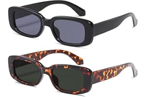 kimorn Gafas de sol rectangulares para mujeres y hombres, gafas de moda Retro a la moda de los años 90, marco cuadrado de protección UV 400 Vintage K1200