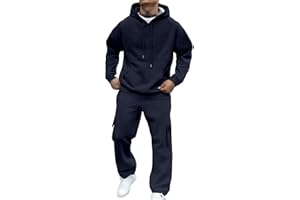 GENERIC Mens Tracksuit Full Set Activewear Top and Bottom Jogging Suit Set Casual Outfits Sweatshirt Sweatpants 2 Piece Sets