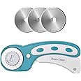 DealKits 45mm Rotary Cutter Set Handle Rolling Cutter with 3 Extra Blades and Safety Lock, Sewing Accessories and Supplies fo