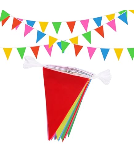 Guirlande De Fanions Triangulaires En Tissu à Carreaux Bleus Et Blancs