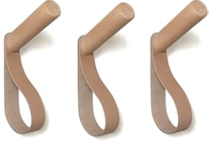 anaan “Forest” Percheros de pared con Correa de Cuero Ganchos para abrigos Madera Colgador Abrigos Decorativo escandinavo Diseño (oblicuo Juego 3)