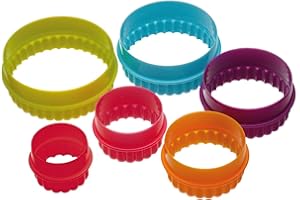 ColourWorks Set di 6 Stampini per Biscotti con Design Scanalato e Liscio