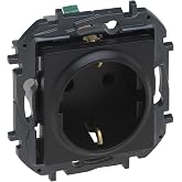 LEGRAND Socket 2P+T 16A Built-In Component, Nilo&eacute; Step, Anthracite, 398252B | Composable 2P+T 16A socket for recessed install