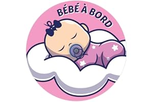 GÉNÉRIQUE Bébé à Bord Rose - Ventouse - Diamètre 150 mm - Fabriqué en France - Signalétique Voiture