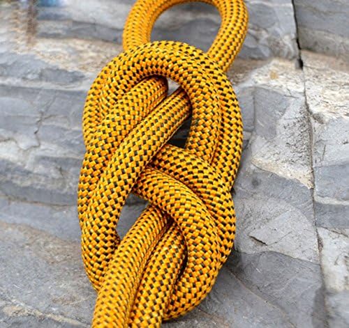Outdoor Climbing Rope Diameter 10.5mm 26KN Static Rope 10m 15m 20m 30m Climbing Protection Equipment Safety Rope Sling,Yellow-10m