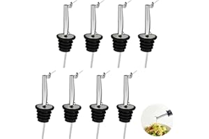 GAODUANLUOLUO 8 Stück Flaschenausgießer Edelstahl, Konische Ausgießer für Ölflaschen mit Klappe, Weinausgießer Dosierhilfe für Partys und Bars