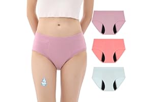 INNERSY Mutande Mestruali Ragazza Flusso Abbondante Slip Ciclo Mestruale Cotone 10-18 Anni Pacco da 3