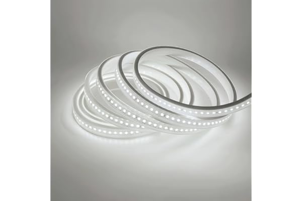 ONSSI Tiras LED SMD5050 60 Led/m 220v Ip65 Impermeable Con Enchufe LED (Luz Fría, 2M)