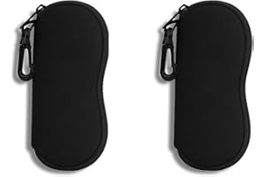 Hion Etui na okulary przeciwsłoneczne miękkie etui z klipsem na pasek ultralekki neoprenowy zamek błyskawiczny etui na okulary z nadrukiem torba na okulary do stylowego przenośnego etui na okulary