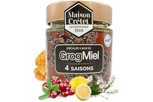 Maison Crétet | Miel et huiles essentielles pour infusion | GrogMiel 4 saisons | pot verre | 170g