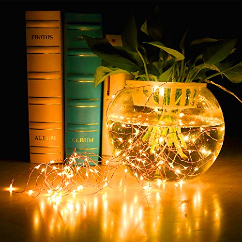 InnooLight 200er LED Solar Kupferdraht Lichterkette Warmweiß & Hellgelb 20 Meter, mit 1,5 Meter Zuleitung, Wasserdichte Solar Außen Sternen Lichterketten Beleuchtung mit 8 Modi und Memory-Funktion für Indoor und Outdoor Dekoration - 6