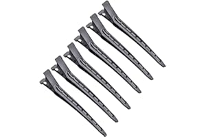 OMBRISA Pinza de Pelo de Duckbill 24 piezas, Pinzas Pelo Peluqueria 3,5 pulgadas, Pinzas de Pelo de Rizo de Cocodrilo con Agujeros, Pinzas para Peinar el Cabello para Extensiones de Cabello (Negro)