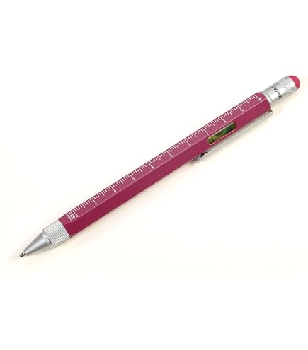 Troika Crayon Multi-Tâches Construction Blanc - Pointe Aluminium Durable, Règle Cm/pouce, Interchangeable & Effaçable - PEN20/SI