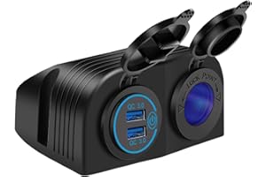 Giantdeer QC3.0 Dual USB Autoladegerät wasserdichte Zigarettenanzünderbuchse mit Touch-Schalter Zweiloch-Zeltplatte für Autos Motorräder Marine
