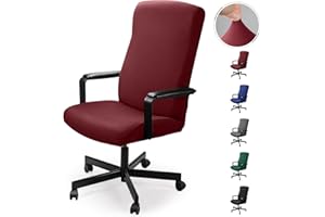 EOZAKAVOD Coprisedia da ufficio Computer Coprisedia Coprisedili in simplismo Stile Moderno Elasticizzato Coprisedili rimovibile, per sedia girevole da ufficio con braccioli(sedia non inclusa)(Borgogna,M)