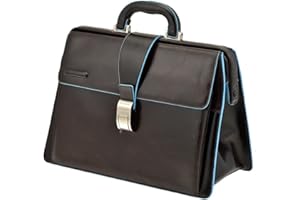 Piquadro Blue Square Borsa Dottore, Pelle, Mogano, 36 cm