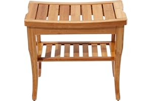 sogesfurniture bambusowy stołek łazienkowy, ławka łazienkowa, stołek prysznicowy, 2 poziomy ławka do przechowywania butów, półka na buty, stołek roślinny, meble do wejścia