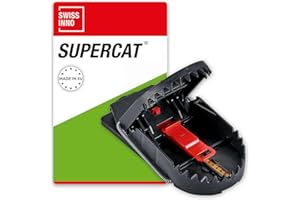 SWISSINNO Trampa para Ratas Pro SuperCat - 1 Trampa potentes y Reutilizables con Cebo de Cacahuete - Sistema Easy Catch Patentado - Eliminación rápida y eficaz de Ratas en Interiores y Exteriores