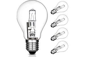 Belns Melns E27 Halogen Light Bulb Dimmable 42W, Edison Screw Cap, 2700K Warm White 624LM 220-240V, Energy Saving Light Bulbs, Pack of 5