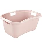 Panier à Linge Plastique 40L Style Rotin, Beige, Anna Lola L.46 X L.27