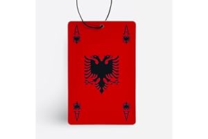 PLMVI Duftbaum Albanien - Autoduft Albanien - Lufterfrischer Albanien Flagge - Duftbaum mit Albanien Flagge - Duftbaum Albanische Flagge (1x Bubble Gum, 1 Stück (1er Pack))