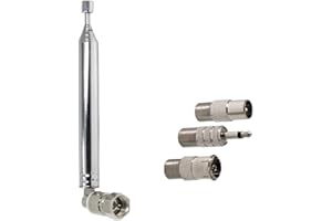 Antenne Radio FM Antenne Chaine HiFi, Ancable Antenne Télescopique pour Mini-Récepteur AV Dab AM FM 75 Ohm pour Denon, Roberts, Yamaha, Hitachi, Tivoli Audio, Pionnier, Onkyo Sangean et Bose