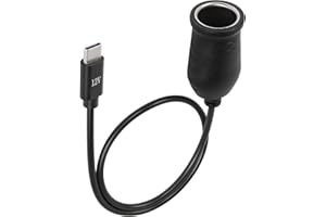 Sinloon USB C vers câble Allume-Cigare de Voiture 12 V Prise Allume-Cigare Femelle Adaptateur câble d'alimentation pour Voiture DVR, caméra de Tableau de Bord,et Plus (12V)