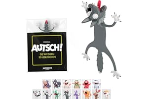 KXT DES!GN KXT Marque-page 3D amusant – Original AUTSCH! Animaux de dessin animé – Cadeau amusant pour enfants et adultes (coyote)