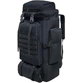 Vaupan Hiking and Camping Backpacks, 80L Waterproof Backpacks for Large Outdoor Travel, for Men and Women (Black)