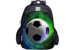 MATMO Soccer Backpack for Boys, Soccer Print Backpack Cool Football Pattern School Bag