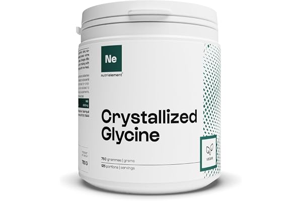Nutrielement - Glycine Cristallisée 100% pure - 750 grammes - Synthèse du collagène - Améliore la qualité du sommeil - Préserve et renforce la santé articulaire | By Nutrimuscle