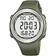 Hearkent Waterproof Pedometer Watch for Senior Non Bluetooth No App Required Sport Watch with Steps Calories Counter and LCD Large Numbers