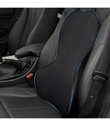 Coussin Lombaire Et Cervical Voiture 2 Pièces - Mousse Mémoire De Forme Ergonomique - Housse Lavable - Pour Siège Auto Ou Bureau - 7