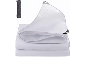 MINGPINHUIUS Bâche de protection imperméable blanche en polyéthylène 180 g/m² résistante aux déchirures et aux UV pour meubles de jardin, piscine, voiture, bateau, camping