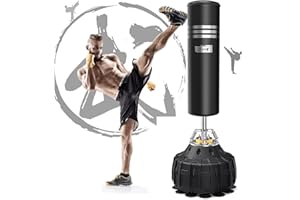 Dripex Sac de Frappe sur Pied Adulte 178 cm Sac de Boxe Autoportant MMA Punching Ball Adulte pour Karaté Fitness Taekwondo