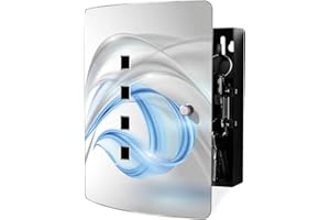 ‎BANJADO banjado® Design Schlüsselkasten aus Edelstahl Motiv Blauer Schleier für 10 Schlüssel - Schlüsselschrank zur Schlüssel Aufbewahrung 24 x 21,5 x 7cm groß mit praktischem Magnetverschluss