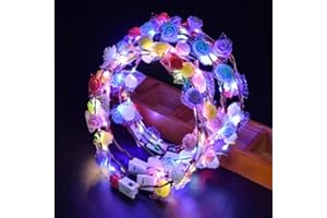 WHSCWP Flower Crown, 6pcs LED Flower Headband, Women's Headwear, Christmas, Halloween