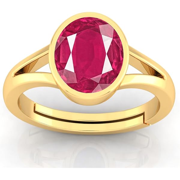 Ramneek Jewels 4.25-4.50 Carat Ruby (Manik) Gemstone Ring - Panchdhatu Setting For Men & Women - View #2