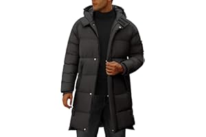 YUSON GIRL Yuson Gir Abrigo Hombre Chaqueta Largo Hombre Invierno Ligero y Resistente Agua Parka Grueso Cazadora con Capucha Cálido Acolchado Abrigos Cremallera Viento Coat Chaquetón
