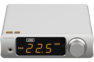 PLAYSTEREO Topping DX3 Pro+ DAC ES9038Q2M NFCA Amplificatore per cuffie Bluetooth 5.0 (Argento)