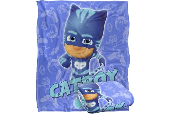 PJ Masker barnfilt, 152 x 127 cm Catboy-karaktär silkeslen känsla supermjuk överkastfilt, 127 cm x 152 cm