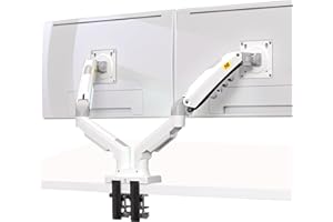 NB North Bayou Dual Monitor Mount White, Full Motion Swivel Monitor Arm for 17-27'' Screens Load 4.4-19.8 lbs VESA 75/100 F160-W