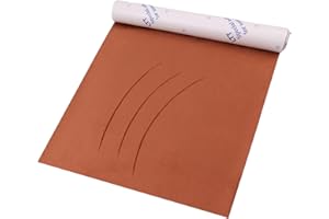 HKC Tissu Microfibre Autocollant Brun Jaunâtre, 42 * 150 cm Film Autocollant en Cuir Synthétique Imitation Daim, Premium Film extensible pour cockpit, garnitures, tiroir à bijoux